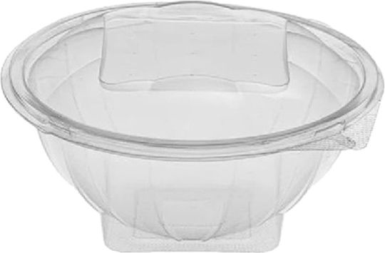 Intertan Einweg-Plastikgeschirr PET mit Eingebettetem Deckel und Kapazität 250ml Transparent