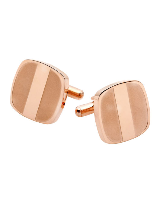 Tribute Cufflinks of Steel Rose Gold