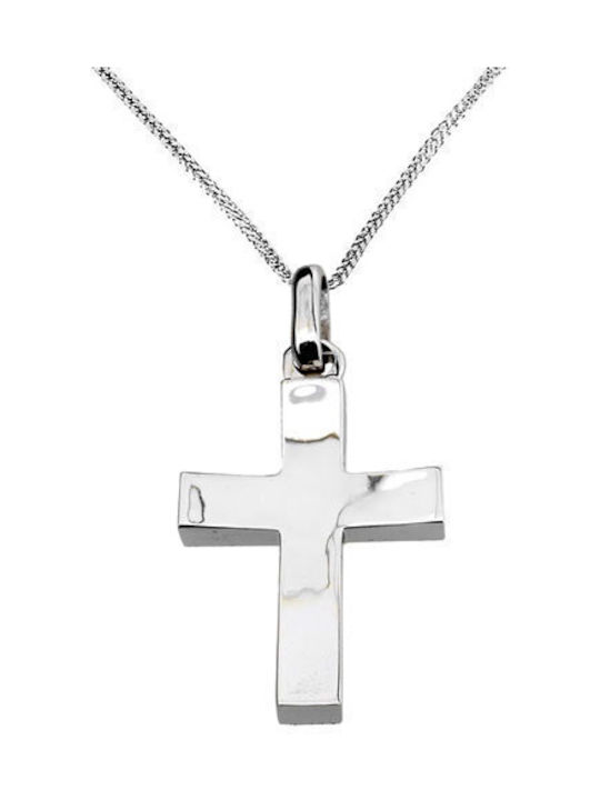 Men's White Gold Cross 14K with Chain