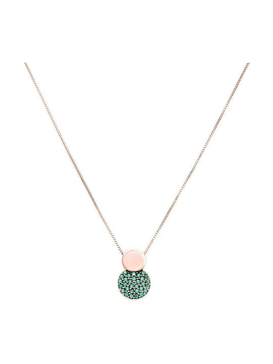 Iris Jewerly Necklace from Rose Gold 14K with Zircon