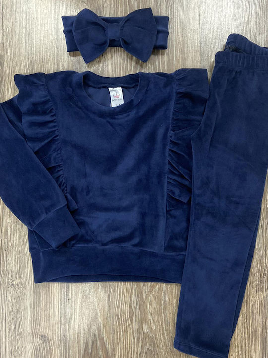 Extan Bebe Kids Sweatpants Set Navy Blue 2pcs