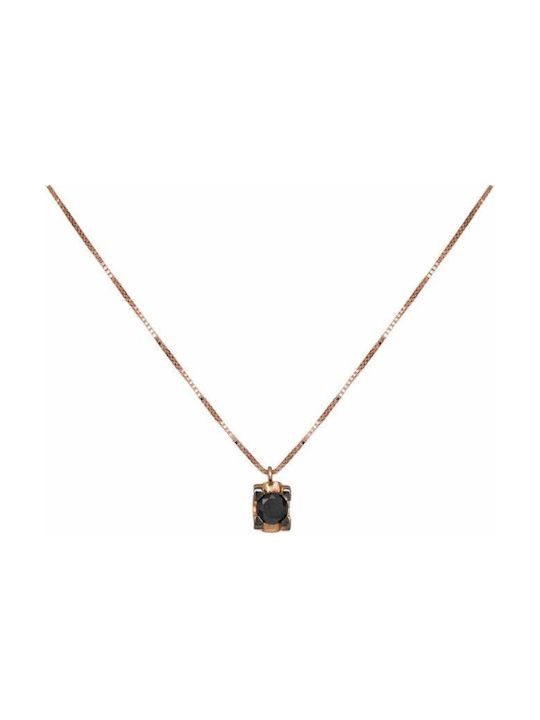 Rose gold necklace with black diamond K18 027025 027025 027025 18 Carat Gold