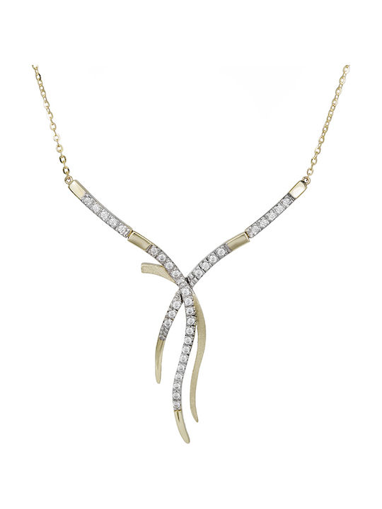 9K Gold engagement necklace with cubic zirconia 030150 030150 9 Carat Gold