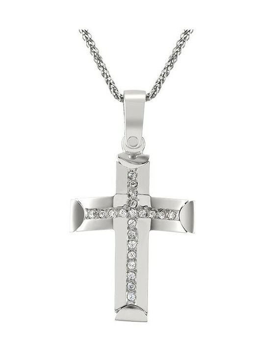 Cross for women K14 white gold ST_102