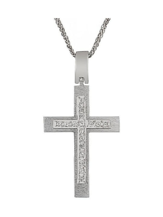 Cross for women K14 white gold ST_122