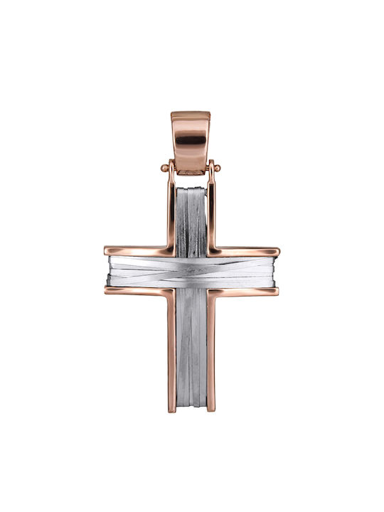 Baptism Crosses - Engagement Crosses Bicolour handmade wire cross K14 026142 026142 026142 Women's Gold 14 Carat