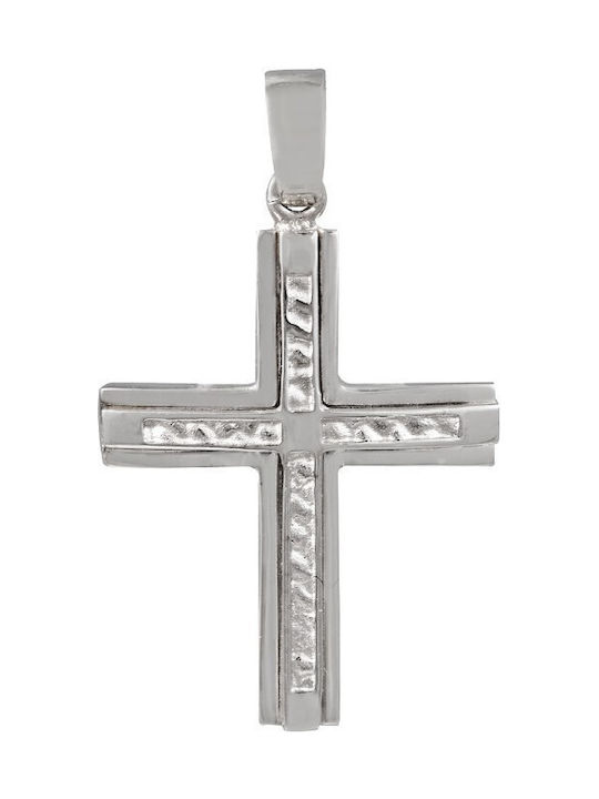 Baptismal cross in white gold 14K (ΣΤ001134)