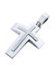 14K White gold male cross, T02119