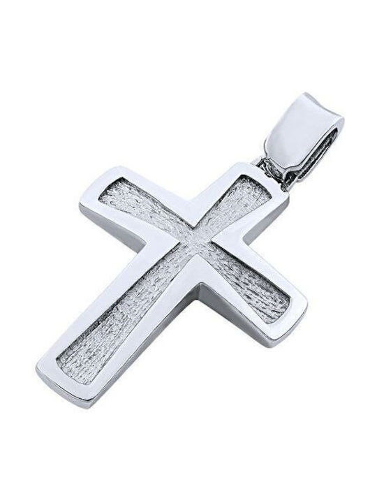 14K White gold male cross, T02519