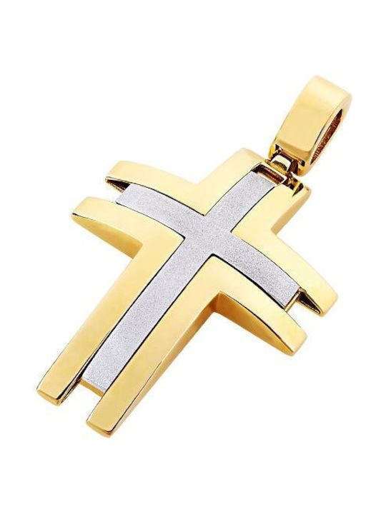 14K Gold männliches Kreuz, T02619