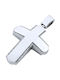 14K White gold male cross, T02719