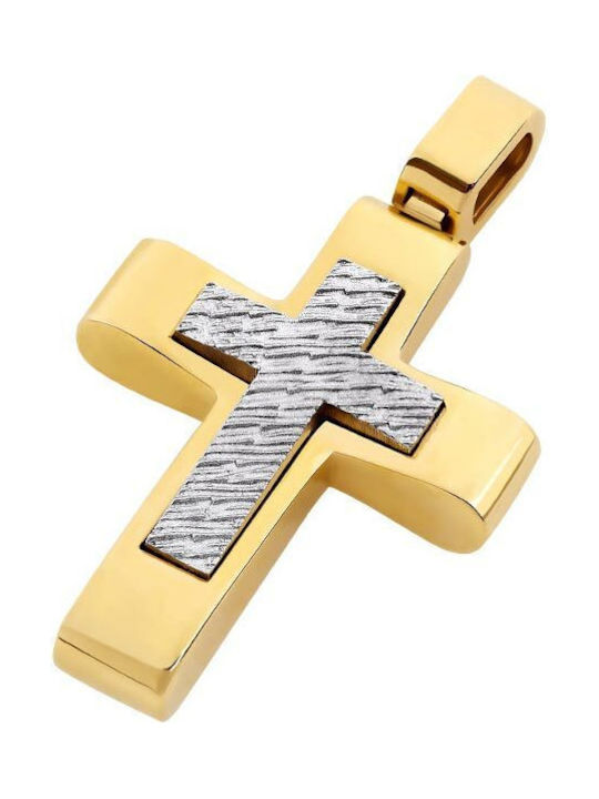 14K Gold männliches Kreuz, T03819