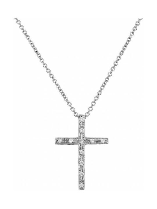 White Gold Cross with Diamonds K18 033041 033041 033041 Gold 18 Carat