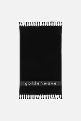 Goldenwave Sundek Πετσέτα Θαλάσσης Μαύρη με Κρόσσια 100x175εκ.