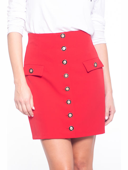 High-waisted Mini Skirt Red