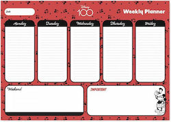 Grupo Erik Mickey 100η Επέτειος Weekly Planner Agenda 2024 Red 21x29cm