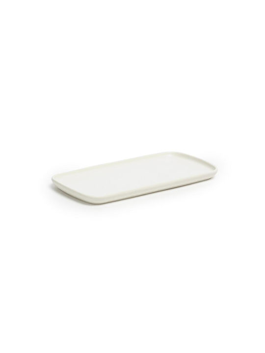 Comas Porcelain Rectangular Serving Tray with Handles in White Color 15.5x15.5x1cm CO00007629 1pcs