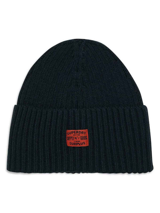 Beanie Unisex Σκούφος Πλεκτός σε Μαύρο χρώμα