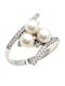 Polytimo Damen Ring mit Perlen aus Weißgold 14K