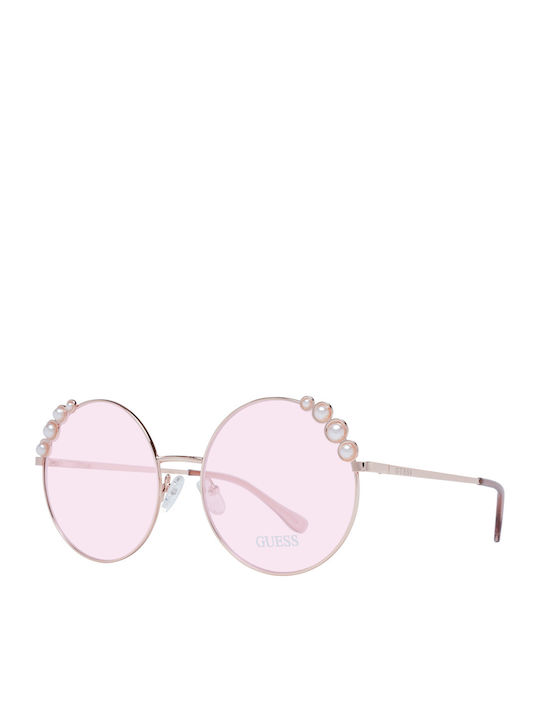 Guess Ochelari de Soare Pentru Femei cu Ramă Metalică Auriu și Lentile Roz Degrade GF0355 28T