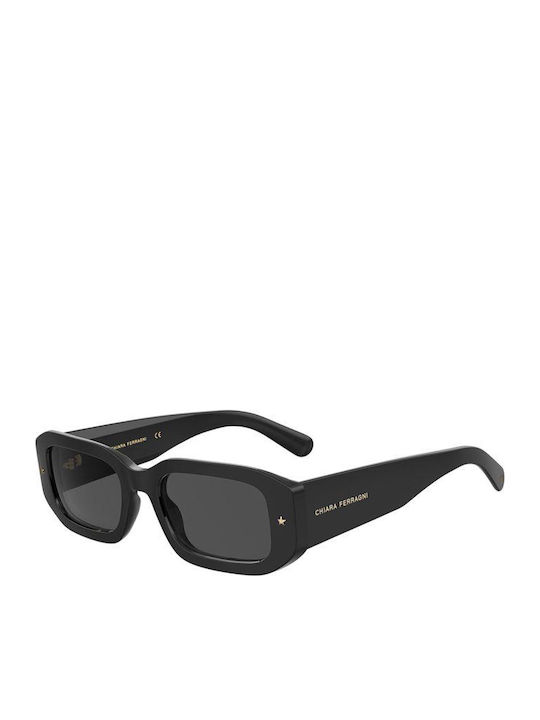 Chiara Ferragni Women Sunglasses with Black Horn-Rimmed Frame and Black Lens CF7031/S 807/IR