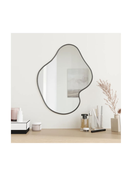 vidaXL Rectangular Wall Mirror Black with Glass Frame