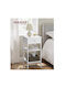 Wooden Bedside Table with Metal Legs White 35x35x70cm