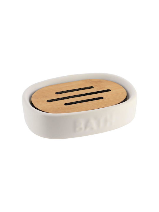 Plastona Soap Dish Bamboo White