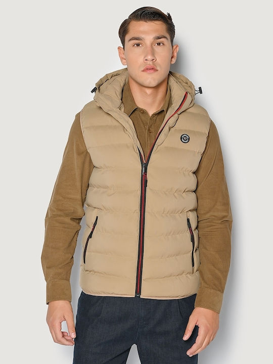 Sleeveless Winter Jacket Puffer Beige