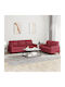 Living Room Furniture Set 3-Seater & 2-Seater Red