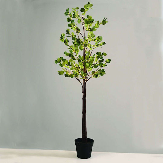 Christmas Decorative Illuminated Metal Tree IP44 Brown Eucalyptus Leaf Tree