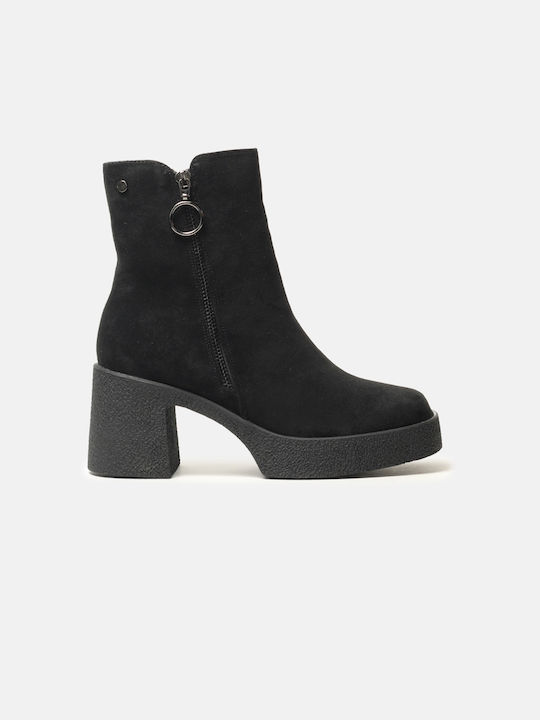 InShoes Women's Suede Boots Black