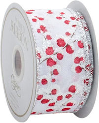 Caspari Christmas Ribbon White 1pc