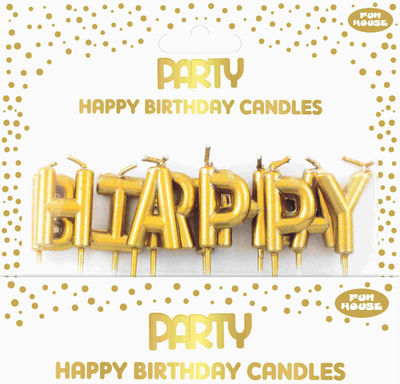 Ooly Birthday Candle Happy Birthday in Silver Color 14-2310-015