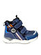 Leather Kids Boots with Zipper Blue
