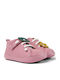 Leather Kids Boots with Laces Pink