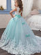 Children's Dress Sleeveless Tulle Turquoise