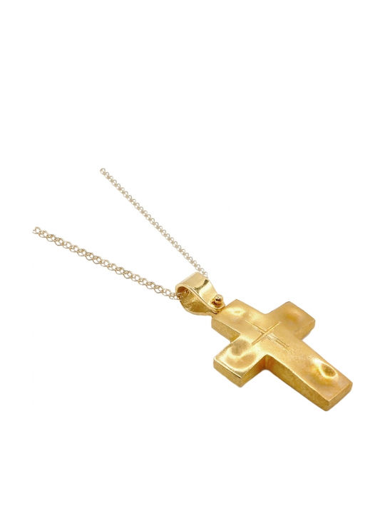 Polytimo Women's Gold Cross 14K with Chain