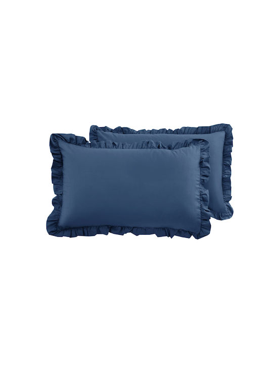 My Home Luxury Pillowcase Set Indigo 50x70cm.