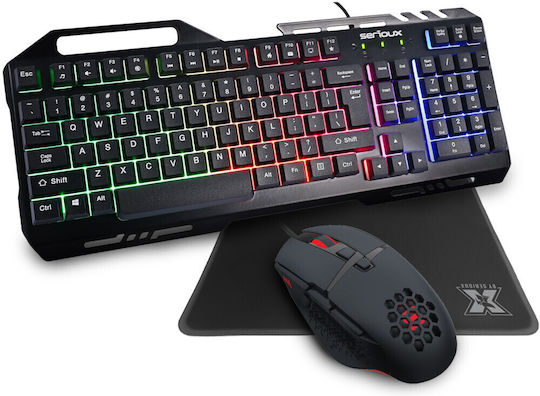 Serioux Tobis 3 σε 1 Gaming Keyboard Set with RGB lighting & Mouse (English US)