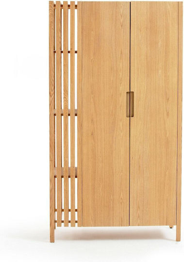 Double Door Wardrobe Lazar Brown 104x50x190cm