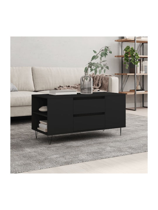 Rectangular Wooden Coffee Table Black L102xW44.5xH50cm