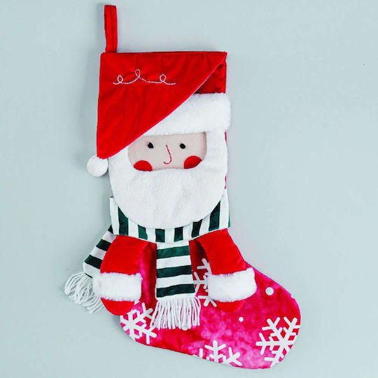 Grandpa Christmas Decorative Fabric Red Socks W33cm