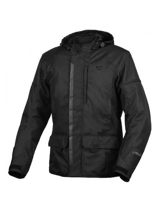 Macna Herren Motorradjacke Leder 4 Jahreszeiten Wasserdicht Schwarz