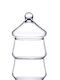 Espiel Glass Dessert Divided Serving Plate with 2 Slots Patisserie Transparent Ø13cmxY26.1cm 11.5x11.5x26.1cm