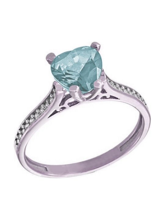 Tasoulis Jewellery Collection Единичен камък от Бяло злато 14K