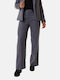 Damen Stoff Hose Gestreift Gray