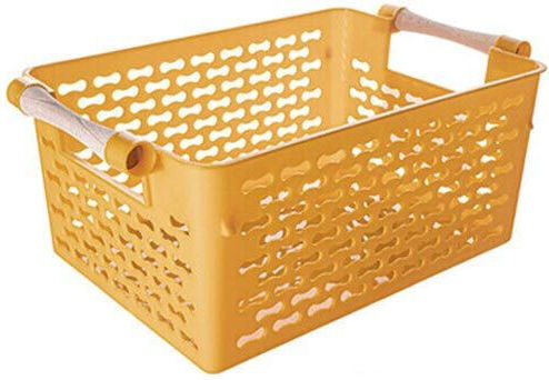 Coș de Depozitare Plastic Galben 30x19x13cm 1buc