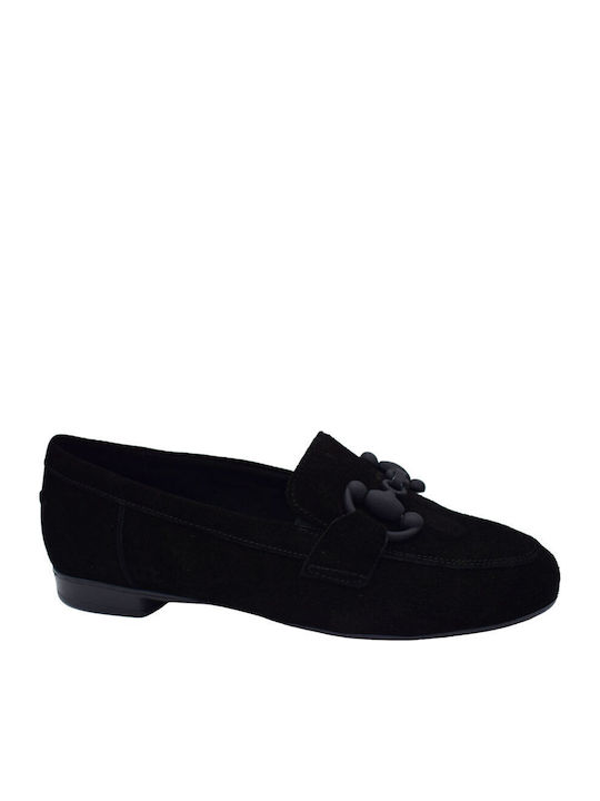 Parex Leather Women's Moccasins in Black Color