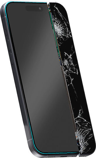 Crong Tempered Glass Μαύρο (iPhone 15 Plus / 16 Plus)